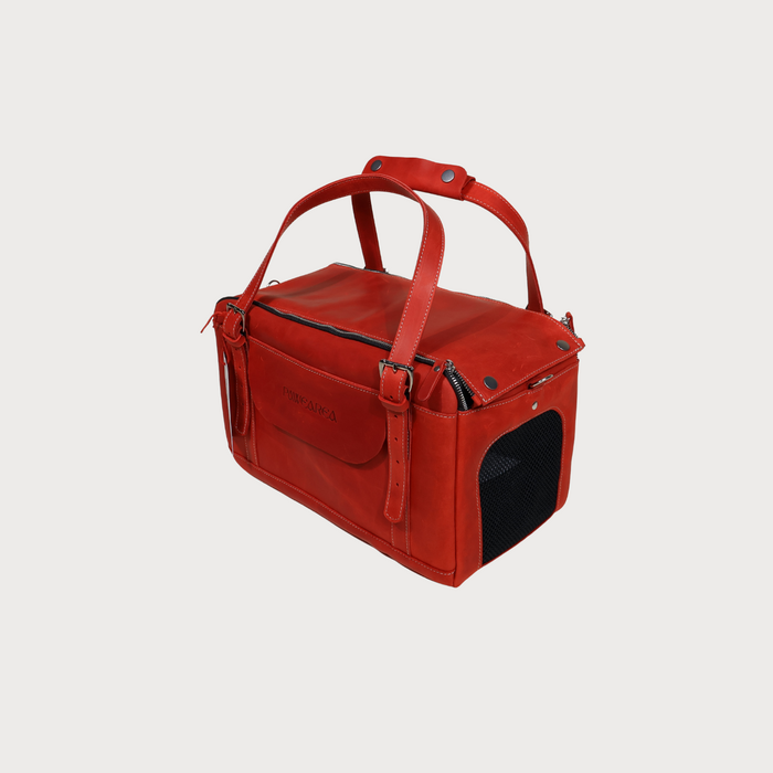 LEATHER PET CARRIER Luxury Travel Bag