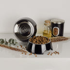 NE & NO Black Double Food Bowl Set