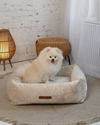 SAPPHIRE Luxury Dog Bed – Sculptural Marble Velvet, Orthopedic Support, Handmade in Europe