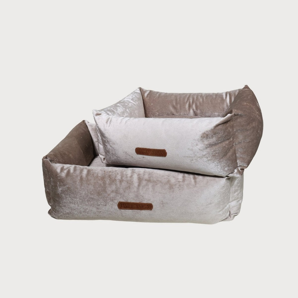 SAPPHIRE Luxury Dog Bed – Sculptural Marble Velvet, Orthopedic Support, Handmade in Europe