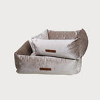SAPPHIRE Luxury Dog Bed – Sculptural Marble Velvet, Orthopedic Support, Handmade in Europe
