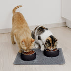 NE & NO Black Double Food Bowl Set