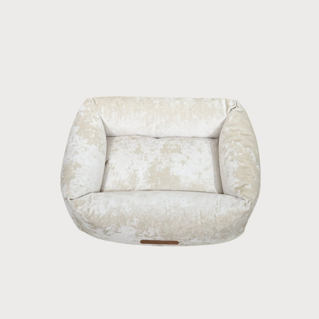 SAPPHIRE Luxury Dog Bed – Sculptural Marble Velvet, Orthopedic Support, Handmade in Europe