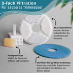NE & NO Ceramic Cat Fountain with Bamboo Base